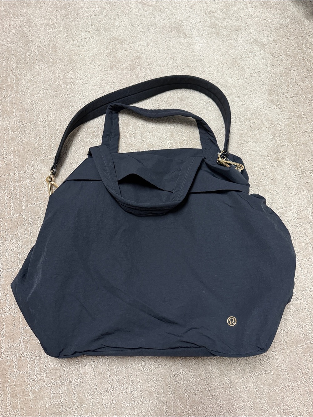 lululemon athletica Black Convertible Tote with Gold Accent